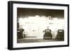 Drive-In Glowing at Night, Roadside Retro-null-Framed Art Print