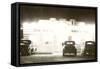 Drive-In Glowing at Night, Roadside Retro-null-Framed Stretched Canvas