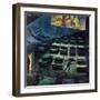 "Drive-In Movie in the Rain," May 13, 1961-John Falter-Framed Premium Giclee Print