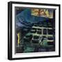 "Drive-In Movie in the Rain," May 13, 1961-John Falter-Framed Giclee Print