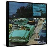 "Drive-In Movies," August 19, 1961-George Hughes-Framed Stretched Canvas