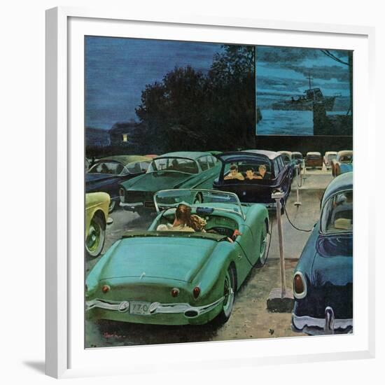 "Drive-In Movies," August 19, 1961-George Hughes-Framed Giclee Print