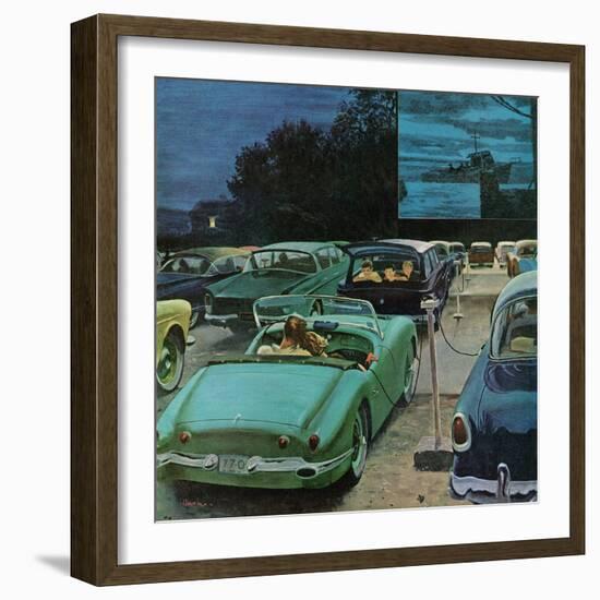 "Drive-In Movies," August 19, 1961-George Hughes-Framed Giclee Print