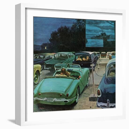"Drive-In Movies," August 19, 1961-George Hughes-Framed Giclee Print