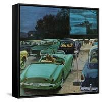 "Drive-In Movies," August 19, 1961-George Hughes-Framed Stretched Canvas