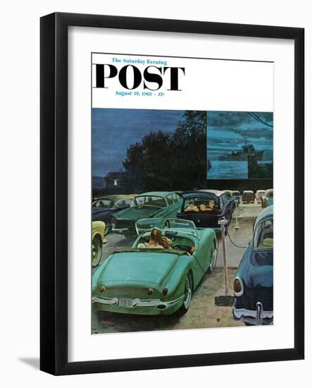 "Drive-In Movies," Saturday Evening Post Cover, August 19, 1961-George Hughes-Framed Giclee Print