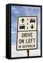 Drive on Left in Australia Sign-benkrut-Framed Stretched Canvas