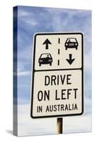 Drive on Left in Australia Sign-benkrut-Stretched Canvas