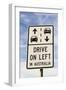 Drive on Left in Australia Sign-benkrut-Framed Photographic Print