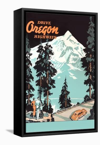 Drive Oregon Highways-null-Framed Stretched Canvas