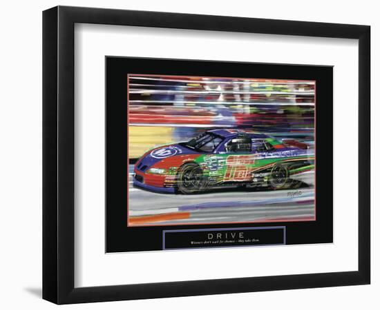 Drive - Race car-Bill Hall-Framed Art Print