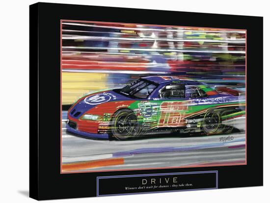 Drive - Race car-Bill Hall-Stretched Canvas