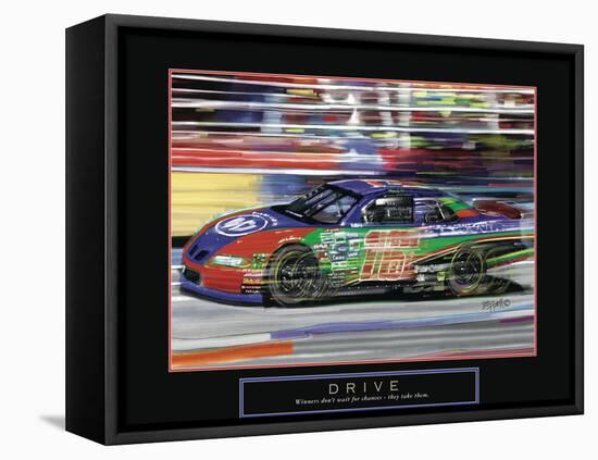 Drive - Race car-Bill Hall-Framed Stretched Canvas