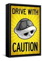 Drive With Caution Shell-null-Framed Stretched Canvas