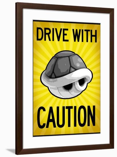 Drive With Caution Shell-null-Framed Art Print