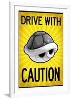 Drive With Caution Shell-null-Framed Art Print