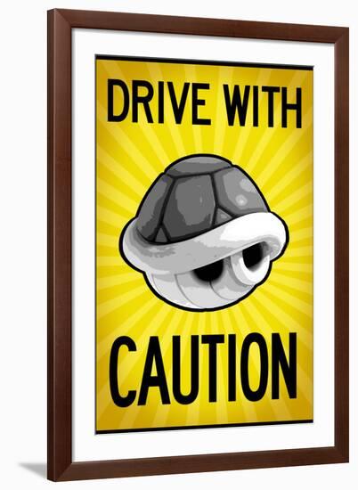 Drive With Caution Shell-null-Framed Art Print