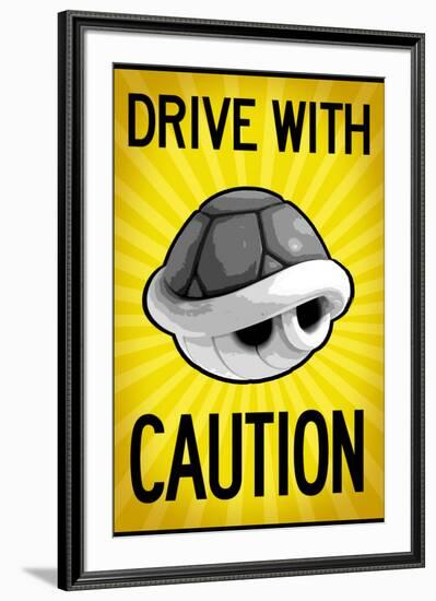 Drive With Caution Shell-null-Framed Art Print