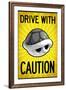 Drive With Caution Shell-null-Framed Art Print