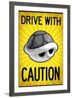 Drive With Caution Shell-null-Framed Art Print