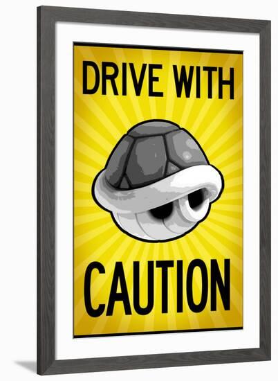 Drive With Caution Shell-null-Framed Art Print