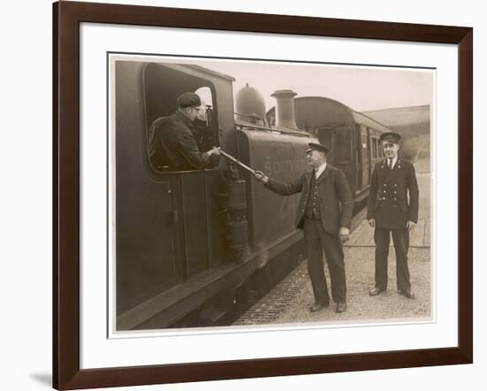 Driver and Guard on the Dyke Railway, Part of the Southern Rail Network-null-Framed Photographic Print