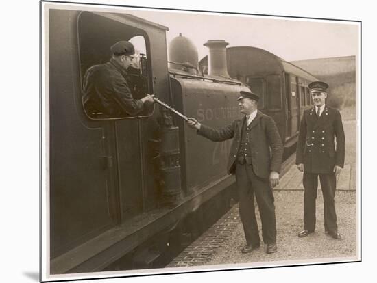 Driver and Guard on the Dyke Railway, Part of the Southern Rail Network-null-Mounted Photographic Print