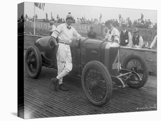 Driver and No.4 Racecar, Tacoma Speedway, Circa 1919-Marvin Boland-Stretched Canvas