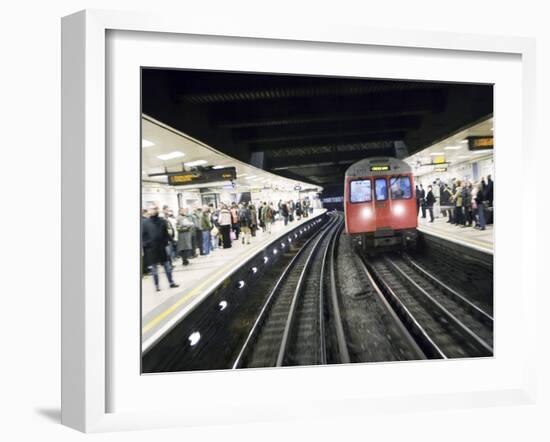 Drivers Eye View of Circle Line Train Entering Tube Station, London-Purcell-Holmes-Framed Photographic Print