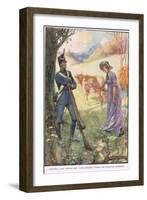 Driving a Cow before Her Laura Secord Passed the American Sentries-Joseph Ratcliffe Skelton-Framed Giclee Print