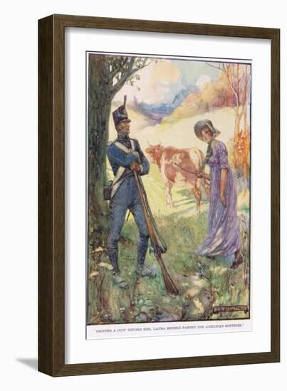 Driving a Cow before Her Laura Secord Passed the American Sentries-Joseph Ratcliffe Skelton-Framed Giclee Print