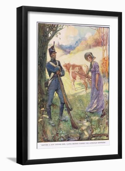 Driving a Cow before Her Laura Secord Passed the American Sentries-Joseph Ratcliffe Skelton-Framed Giclee Print