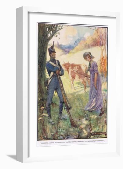 Driving a Cow before Her Laura Secord Passed the American Sentries-Joseph Ratcliffe Skelton-Framed Giclee Print