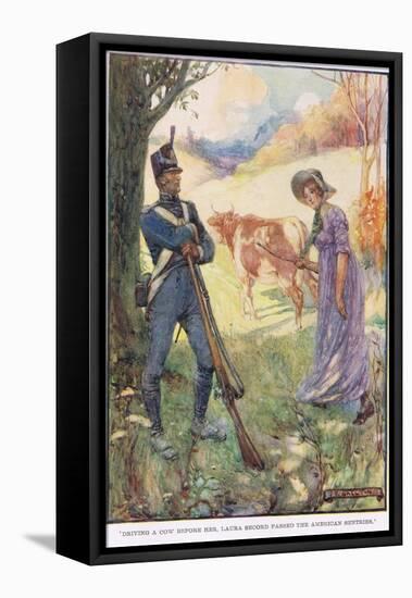 Driving a Cow before Her Laura Secord Passed the American Sentries-Joseph Ratcliffe Skelton-Framed Stretched Canvas