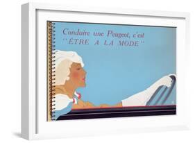 Driving a Peugeot Car Is Fashionable', 1934-null-Framed Giclee Print