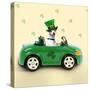 Driving Car Saint Patrick's Day-null-Stretched Canvas