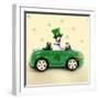 Driving Car Saint Patrick's Day-null-Framed Photographic Print