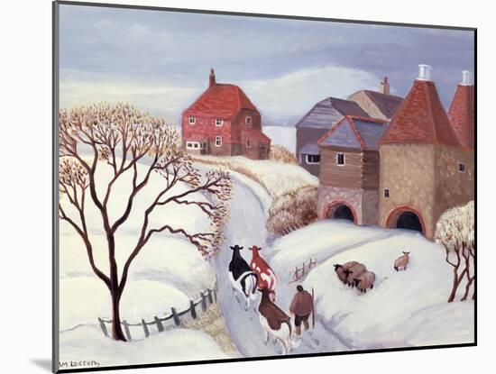 Driving Cows Home in the Snow-Margaret Loxton-Mounted Giclee Print