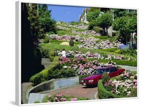 Driving Down Lombard Street, Russian Hill, California-Amanda Hall-Framed Photographic Print