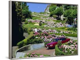 Driving Down Lombard Street, Russian Hill, California-Amanda Hall-Framed Photographic Print