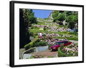 Driving Down Lombard Street, Russian Hill, California-Amanda Hall-Framed Photographic Print