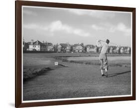 Driving from the 16th Hole on Wanstead Golf Course Essex-null-Framed Art Print