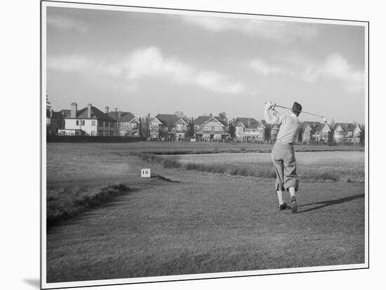 Driving from the 16th Hole on Wanstead Golf Course Essex-null-Mounted Art Print