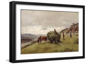 Driving hay-Erik Theodor Werenskiold-Framed Giclee Print