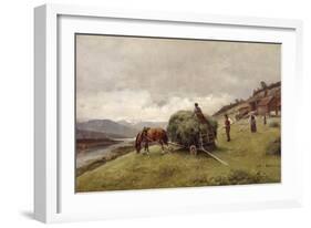 Driving hay-Erik Theodor Werenskiold-Framed Giclee Print