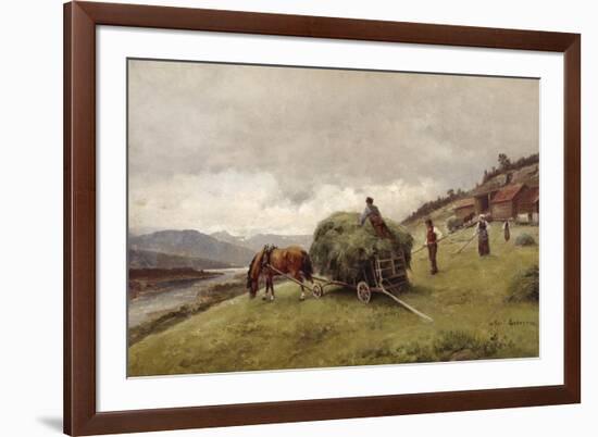 Driving hay-Erik Theodor Werenskiold-Framed Giclee Print