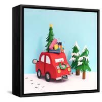 Driving Home For Christmas, 2016-Isobel Barber-Framed Stretched Canvas