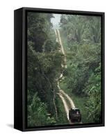 Driving in the Rain Forest, Lubaantun, Toledo District, Belize, Central America-Upperhall-Framed Stretched Canvas