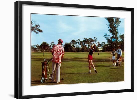 Driving off the Tee-null-Framed Art Print