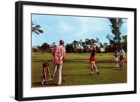 Driving off the Tee-null-Framed Art Print